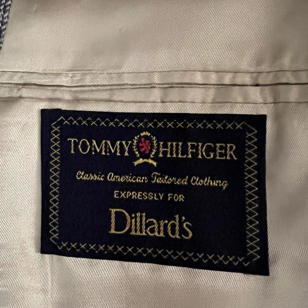 Men's Vintage Tommy Hilfiger Suit Coat Jacket Sport Coat Gray Sz 46 L Very Good! - Picture 4 of 6